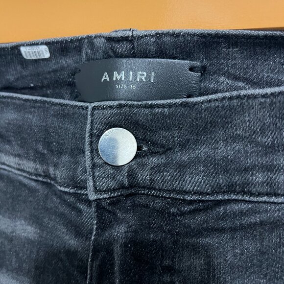 AMIRI Black Bandana Patch MX1 Denim Jeans sz 36 - Picture 4 of 11